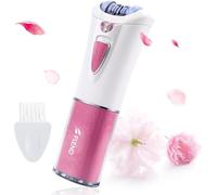 Bubbacare Epilator, Smooth Glide Facial Epilator for Women, Hair Remover, Face, Legs, Bikini, Armpits, Arms, Anti-Slip, LED Light, Portable, Pink Pouch, Clean Brush, 2 AAA Batteries Required