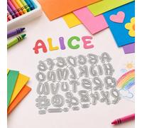 Bubble Alphabet Metal Cutting Dies Set, Carbon Steel Rounded Capital Letters and Symbol Die Cut Templates for Scrapbooking Card Making Paper Crafts (1 PC)