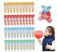 Bubble Balloons, Plastic Bubbles with Straw 32 Sets Easy & Fun Blow Plastic Bubbles for Kids Portable for School, Party, Indoor, Outdoor, Birthday Gifts