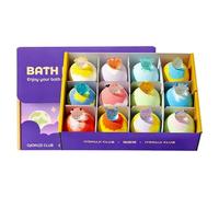 Bubble Bath B0mb Set - 12 Piece Fragrance Cleansing Salt Balls with Hidden Toys, Foaming Soak Collection | Gentle Skin Care Accessory for Home, Girls, Youth, Travel, Wife, Mom, Grandma