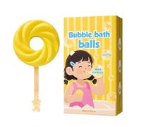 Bubble Bath Ball Lollipop Shape - Colorful Scented Set 6 Pieces Skin Cleansing Bathh Salt Foaming Gift Pack | Relaxing Aromatherapy Bath Fizz Toy for Kids Family Home Spa Use Travel