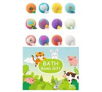 Bubble Bath Balls, 12 Pieces Fizzy Bath Bomb Set with Toy for Relaxing and Fun Bathe Time, Gentle Skin Cleansing with Moisturizing Effect, Kids, Boys, Girls for Spa, Home Tub, Colorful Scented Balls