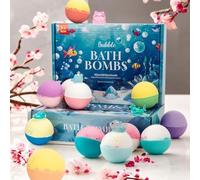 Bubble Bath Balls for Kids, 12Pcs Ocean Toy Bath Salt Ball Sleeve Box BathBombs, Fun Magic BathBombs Birthday Gift Set for Boys Girls