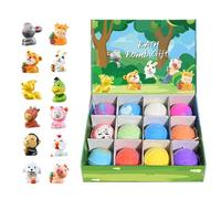 Bubble Bath Balls for Kids - Kids Bathing Fun Set, Colorful Bubble Baths Fizz, 12pcs Natural Body Cleanser with Animal Toys for Girls Boys Children Family Holiday Birthday Gift Bathroom Bath Play