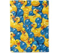 Bubble Bath Duck Flannel Blanket - Fun and Playful Rubber Duckies Throw Gifts for Kids & Animal Lovers