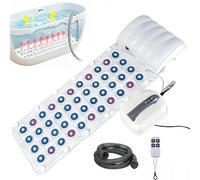 Bubble Bath Mat with Colorful Lights, 6-Speed Portable Bathtub Massager with Pillow/Remote, Waterproof Non-slip Spa Mat for Full Body Relaxation at Home