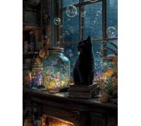 Bubble Black Cat Jigsaw Puzzles for Adults 3000, 3000 Piece Jigsaw Puzzles, Classic Educational Jigsaws, Impossible de Assemble Handmade, Challenging Puzzle, Fun Family Activities FNKL0-814