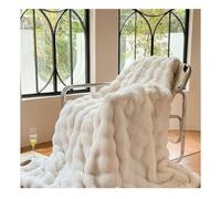 Bubble Blanket,Chunky Knit Weighted Blanket, Fur Throws for Beds, Cozy Home Decor for Couch Sofa Bed Companion,Thickened Milk Velvet Chunky Blanket (White,100 * 150cm)