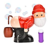 Bubble Blower, Bubble Machine Electronic Santa Fart Blower with Liquid Santa Big Machine with Light & Music for Indoor Outdoor Birthday Party, No Battery