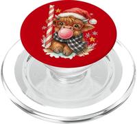 Bubble Blowing Highland Cow Christmas Cute Holiday PopSockets PopGrip for MagSafe