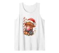 Bubble Blowing Highland Cow Christmas Cute Holiday Tank Top
