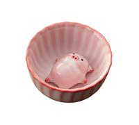 Bubble Blowing Pig Teapet, Ceramic Teacup with Bubble Ornament & Gift Box, Cute Tea Ceremony Accessory Set,A