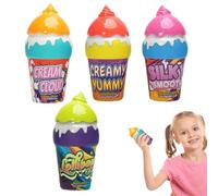 Bubble Bottle Set - 4 Pack Non Spill Ice Cream Bubble Bottles, ABS Outdoor Summer Sensory Toys, Portable Educational Blow Games, Colorful Design | Fun Interactive Activities For Kids Outside