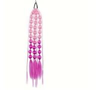Bubble Braided Ponytails Hair Extensions, Synthetic Braided Wig, Comfortable And Durable, Easy To Operate For Dances Weddings And Dates(Light Pink+Magenta)