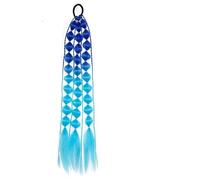Bubble Braided Ponytails Hair Extensions, Synthetic Braided Wig, Comfortable And Durable, Easy To Operate For Dances Weddings And Dates(Royal Blue+Sky Blue)