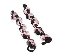 Bubble Braided Wig, 2Pcs Wearable Bubble Ponytail Extension for Women (Brown Black Pink)