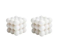 Bubble Candle,2 Pcs Cube Bubble Candles Soy Wax Scented Aromatherapy Candle Minimalist Home Decoration Aesthetic Candles for Living Room Bedroom(White)