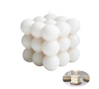 Bubble Candle, Cube Shaped Scented Wax Soy Candles, Minimalist Decor for Home, Aesthetic Candles for Bedroom Accessories, Cute Shaped Decorations White Colour, Freesia Scent