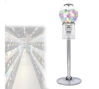 Bubble Capsule Toy Dispenser, Commercial Gumball Machine with Key, Classic Candy Vending Machine for Toys and Gumballs, Black Finish