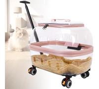 Bubble Cat Carrier Backpack, Fully Breathable Transparent Pet Carrier Backpack for Cat Dog, Multiple Carrying Carrier, for Travel, Hiking & Trips Transparentpink