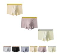 Bubble Cotton Men's Boxer Briefs,Breathable Sweat Absorbent High Elastic Men Trunks,Cotton Men Underwear (3PCS A,XL)