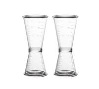 Bubble Crush Double-Sided Measuring Jigger Set of 2, 40cc Capacity, Clear Glass with Measurement Markings, Dual-Sided Drink Measure Cup for Cocktails, Bubble Tea, Home and Bar Use, Clear Mar