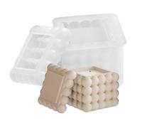 Bubble Cube Candle Mold - Square 3D Silicone Mold, Reusable Epoxy Plaster Casting Mold, Storage Box Design Tool, Craft Supplies | Wax Holder Making Maker for Decorative