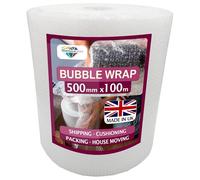 Bubble Cushioning Wrap for Packaging and House Moving, Heavy Small Air Bubbles, 500mm x 100m Roll Packing or Storage (500mm x 100m)