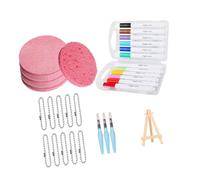 Bubble Drawing Art Supplies Textured Canvas Sponge Decorative Chains Water Based Pens Creative Teaching Art Tools
