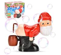 Bubble Fart Blower, Automatic Bubble Gun, Santa Claus Bubble Machine, Automatic Fart Bubble Blower with Light Music for Children, Ceremony, Christmas, Party