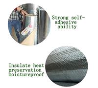 Bubble Foil Insulation Roll, Double Layer Reflective Self Adhesive Aluminium Bubble Foil Insulation Roll Multiple Sizes(1x15m/3.2x49.2ft)