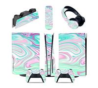 Bubble Free No Foaming 67620 For PS5 Console Disc Edition & Digital Sticker Vinyl Decal Cover For Ps5 Controller & Charging Station & Headset & Media Remote(Digital Edition)