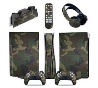 Bubble Free No Foaming For PS5 Console Disc Edition & Digital Edition Sticker Vinyl Decal Cover For Ps5 Controller & Charging Station & Headset & Media Remote 44001(Disc Version)
