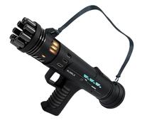 Bubble Gatling Gun, Porous Luminous Rocket Launcher Automatic Bubble Blowing Machine Battery Powered Black