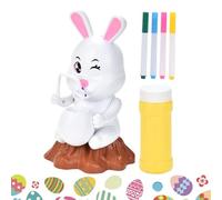 Bubble Generator, Rabbit Blower with Music and Light, Mini Bubble Machine with DIY Painting Area - For Children, Boys, Parties, Birthday, Wedding, Easter