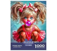 Bubble Gum Girl 1000 Piece Jigsaw Puzzle For Adults Family Challenge Toys Stress Relief Puzzle Exercise The Memory of The Brain for Men, Women, Elders, Seniors 38x26cm/1000pcs