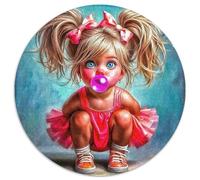 Bubble Gum Girl 1000 Piece Jigsaw Puzzle For Adults Family Challenge Toys Stress Relief Puzzle Exercise The Memory of The Brain for Family Decorations 1000pcs (67.5x67.5cm)