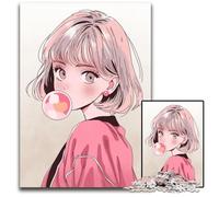 Bubble Gum Slay Anime Girl Jigsaw Puzzles for Adults 1000Piece Challenging Puzzles Challenging Brain Teaser Family Activity Home Decor 1000 PCS(38x26cm)