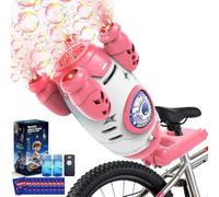 Bubble Gun for Kids, Automatic Rocket Bubble Machine, Handheld & Bicycle Use, Rechargeable Bubble Blower with Solution & LED Light, Summer Outdoor Toy, Gift for Boys Girls Age 3 4 5 6 7 8-12