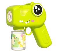 Bubble Gun for Kids Colorful LED Cute Dinosaur Bubble Gun, Green | Fun & Kids Friendly, ABS Build, Includes Bubble Solution, Great for Bath & Summer Pool, Battery Powered(No Battery)