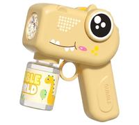 Bubble Gun for Kids Colorful LED Cute Dinosaur Bubble Gun, Khaki | Fun & Kids Friendly, ABS Build, Includes Bubble Solution, Great for Bath & Summer Pool, Battery Powered(No Battery)