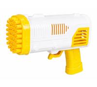 Bubble Gun for Kids Light Up Automatic Bubble Blaster 36 Hole Bubble Machine with 118ml Solution Tray 19cm Battery Powered Outdoor Garden Toy for Boys Girls Age 3+ (Yellow)