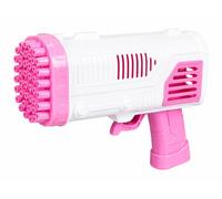Bubble Gun for Kids Light Up Automatic Bubble Blaster 36 Hole Bubble Machine with 118ml Solution Tray 19cm Battery Powered Outdoor Garden Toy for Boys Girls Age 3+ (Pink)