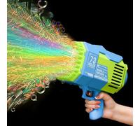 Bubble Gun Machine for Kids Toddlers,Rechargeable Bazooka Rocket Bubble Blaster 73 Holes/Rich bubbles/Colorful Lights, Electric Bubble Maker Blower,Outdoor Toy Garden Game Wedding Party Gift