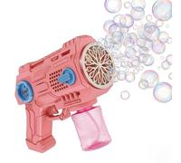 Bubble Gun with LED Light, 10000+ Automatic Bubble Machine Gun for Weddings Birthday Party,16 Hole Bubble Blaster with Bubble Solution for Outdoor Picnic Camping,Perfect Kids Adults Gifts(Pink)
