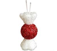 Bubble Hanging Ornament for Holiday Decorations with Red and Alternative White Design, Lightweight and Suitable for Christmas Trees, and Festive Displays, Multiple Sizes (L)