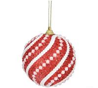 Bubble Hanging Ornament for Holiday Decorations with Red and Alternative White Design, Lightweight and Suitable for Christmas Trees, and Festive Displays, Multiple Sizes (H)