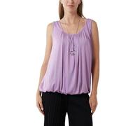 Bubble Hem Vest Women's Vests Sleeveless Bubble Hem Top Ladies Straps Vest Pleated Scoop Neck Elasticated Stretch Hem Summer Jersey Tank Top Loose fit Lilac 8-10