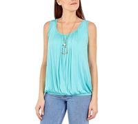 Bubble Hem Vest Women's Vests Sleeveless Bubble Hem Top Ladies Straps Vest Pleated Scoop Neck Elasticated Stretch Hem Summer Jersey Tank Top Loose fit Mint 8-10