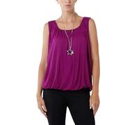 Bubble Hem Vest Women's Vests Sleeveless Bubble Hem Top Ladies Straps Vest Pleated Scoop Neck Elasticated Stretch Hem Summer Jersey Tank Top Loose fit Purple 8-10
